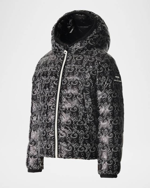 x Roller Rabbit Girl's Reversible Hooded Down Jacket, Size 2-6